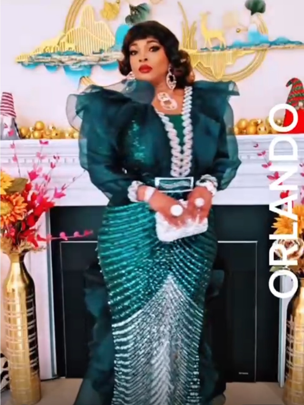 Emerald Sequin Ruffle Maxi Skirt - Women Skirts